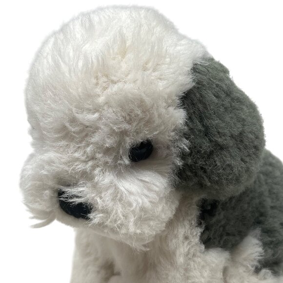 Trudi Italy White Gray Sheep‎ Dog Sheepdog Stuffed Plush Textured Coat 9" Tall - Picture 4 of 8